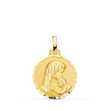 18K MEDALLA ORO AMARILLO MADRE AMOR MATERNAL TALLADA 18 MM 18K MEDALLA ORO AMARILLO MADRE AMOR MATERNAL TALLADA 18 MM