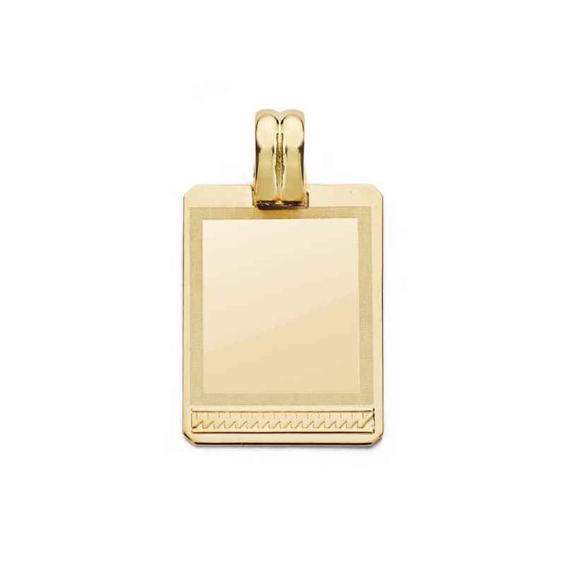 18K PLACA CHAPA ORO AMARILLO MACIZA 24X17 MM