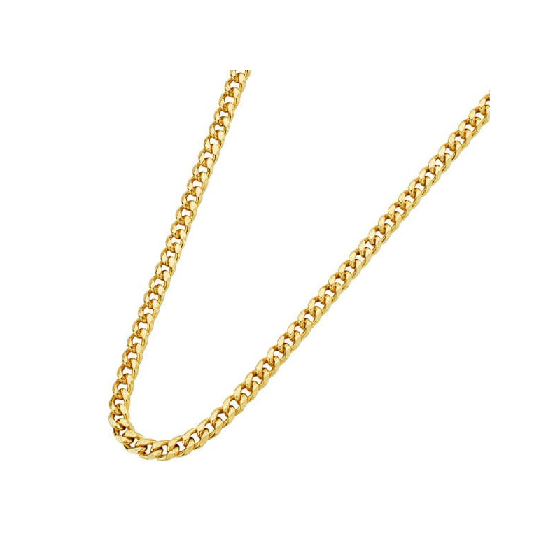 18K CADENA ORO AMARILLO BARBADA HUECA 2,5 MM 60CM