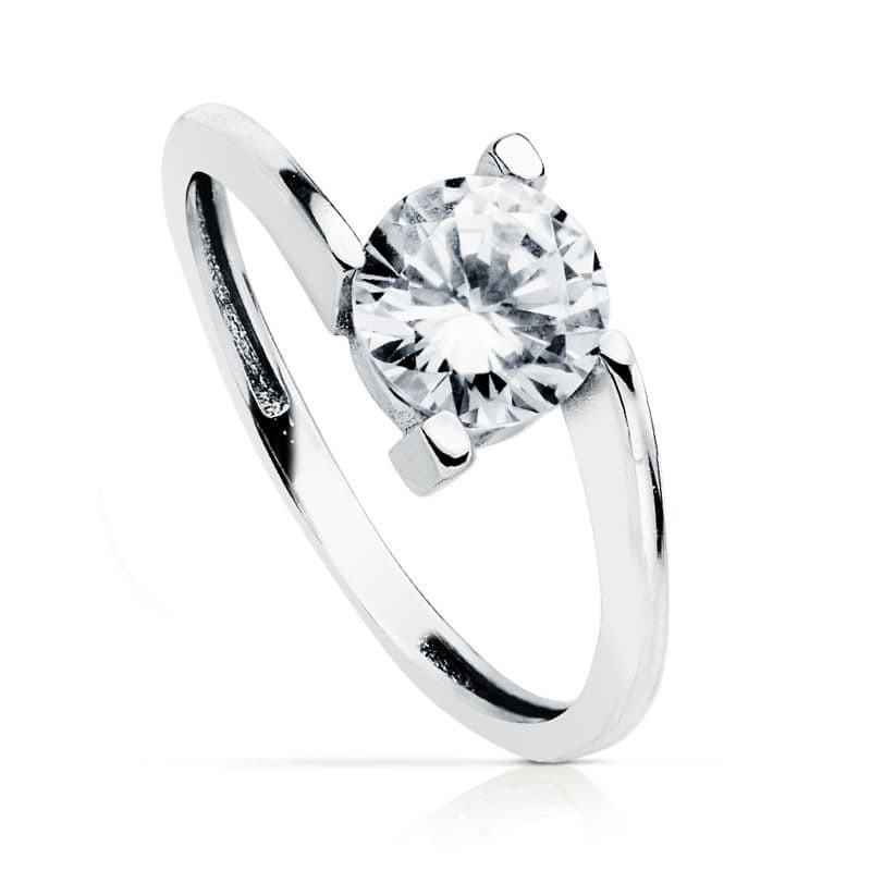 18K SOLITARIO ORO BLANCO 7 MM