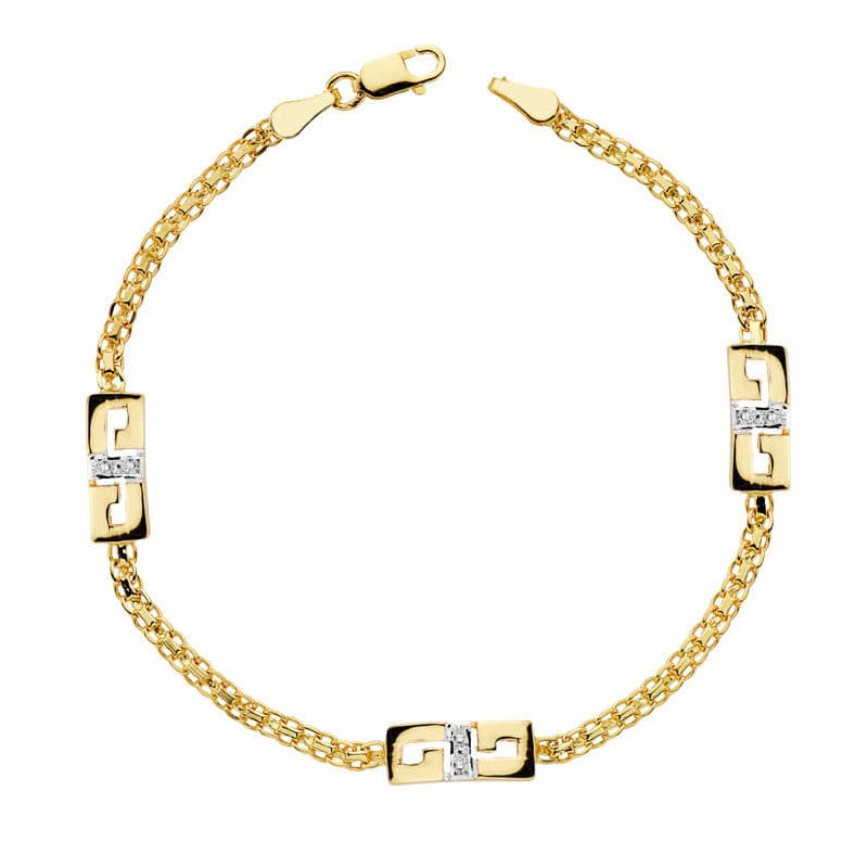 18K PULSERA BICOLOR CIRCONITA 17CM