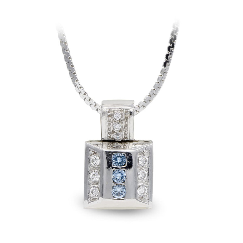 18K GARGANTILLA ORO BLANCO Y CIRCONITAS