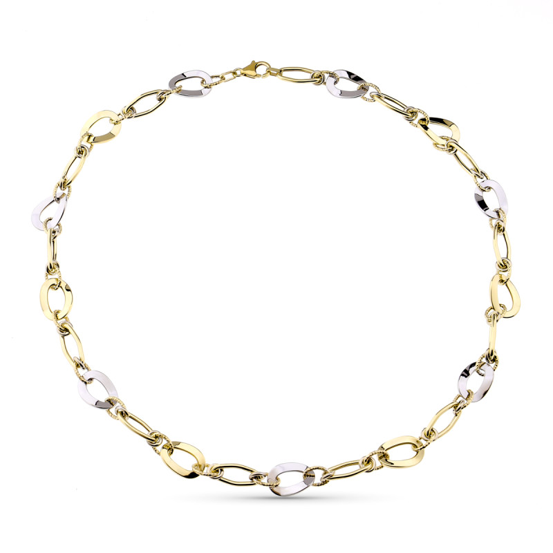 9K COLLAR ORO BICOLOR 45CM