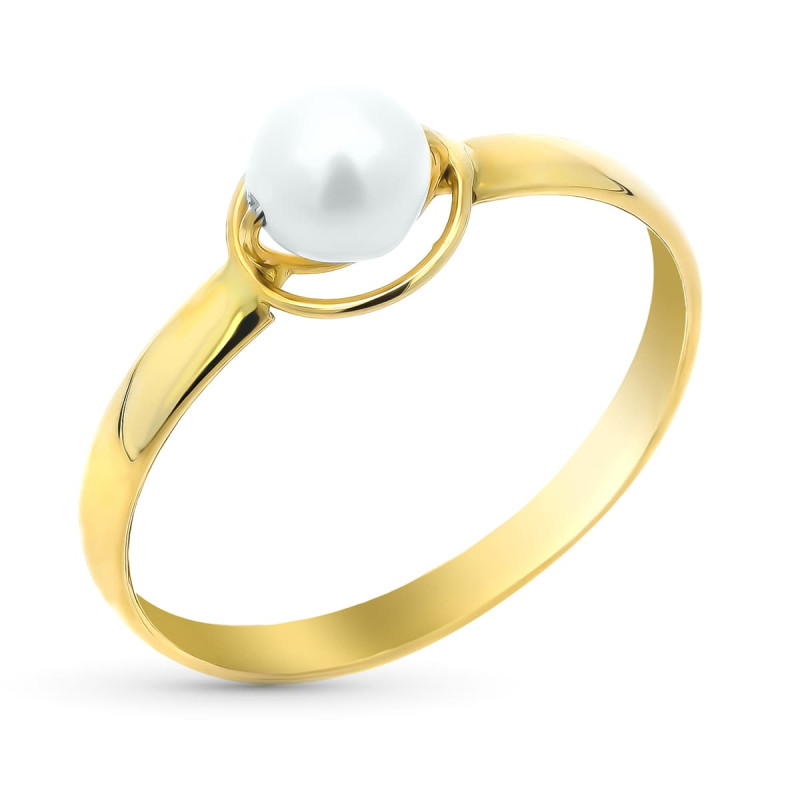 9K SORTIJA ORO AMARILLO PERLA CULTIVADA NATURAL 4 MM