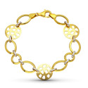 18K PULSERA ORO BICOLOR ESLABONES