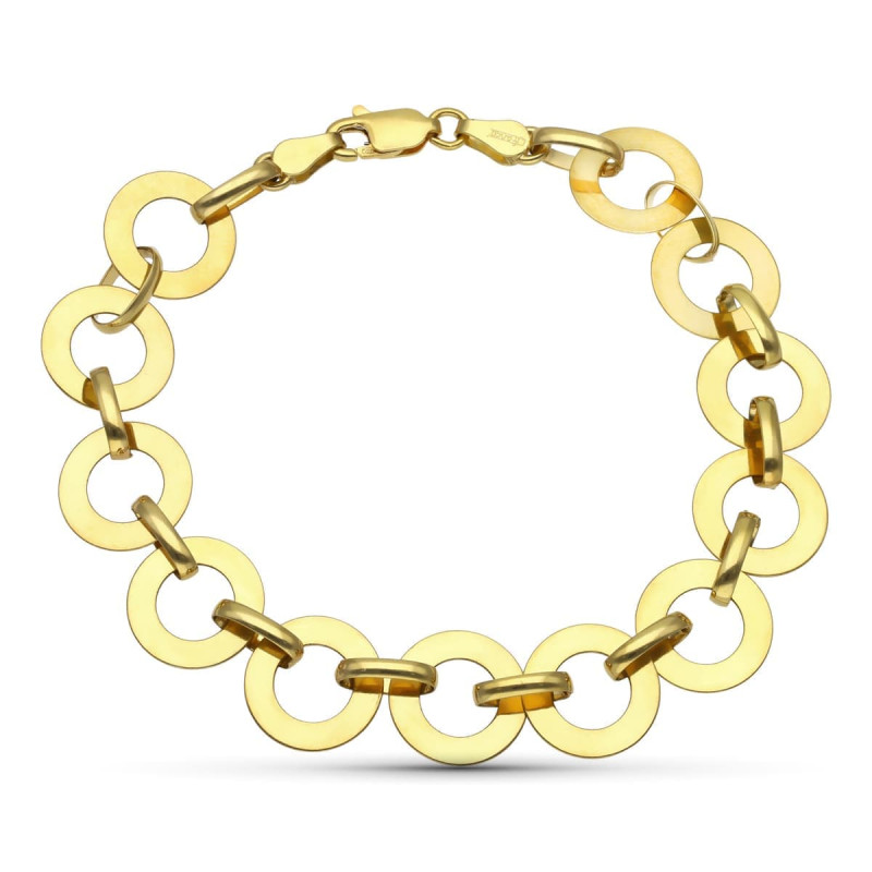18K PULSERA ORO AMARILLO CIRCULOS. 20CM