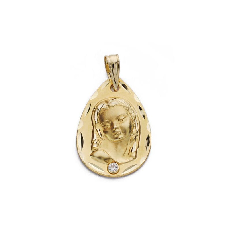 18K MEDALLA ORO AMARILLO VIRGEN NIÑA 22X14 MM