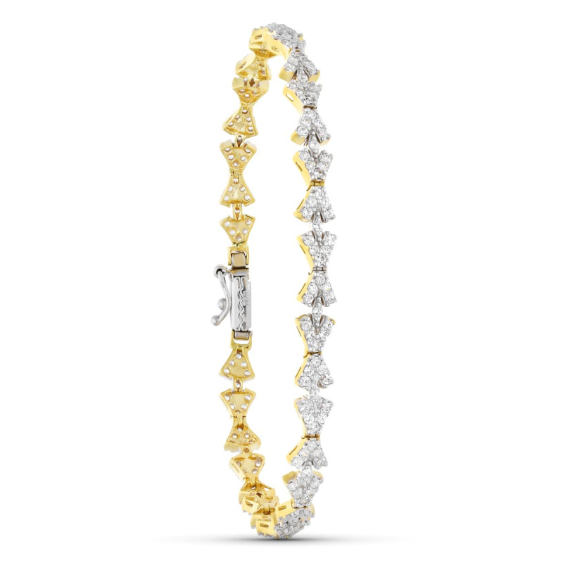 18K PULSERA ORO BICOLOR 19.5 CM