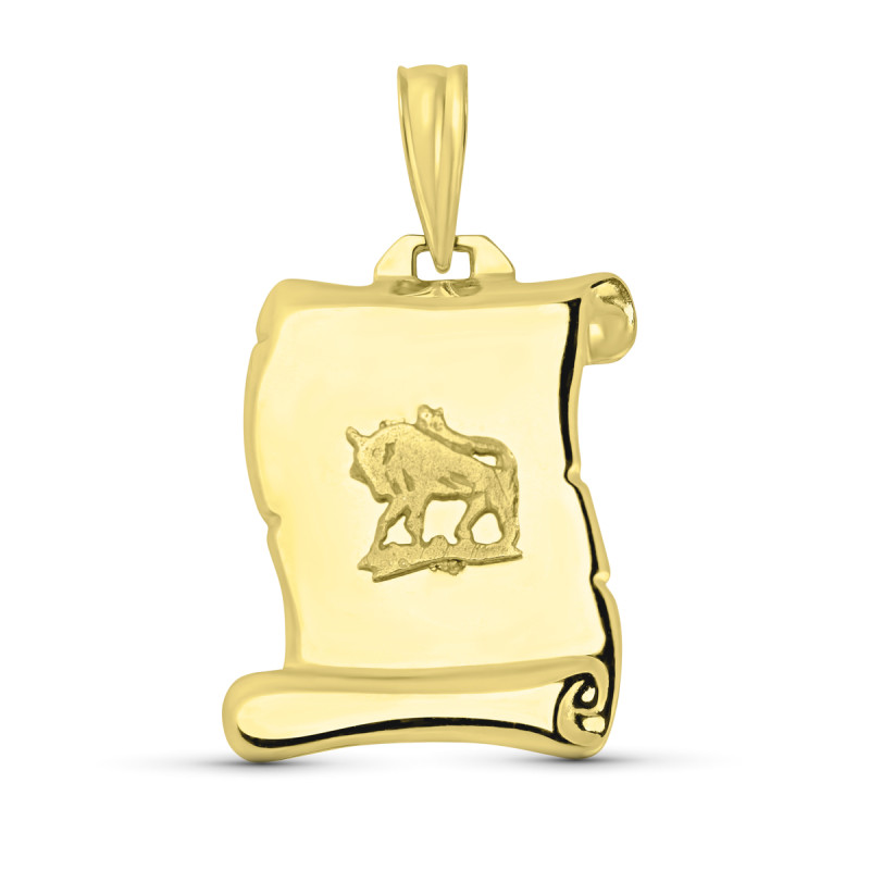 18K HOROSCOPO ORO AMARILLO TAURO PERGAMINO