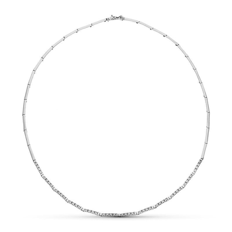 18K GARGANTILLA ORO BLANCO CIRCONITA 45CM