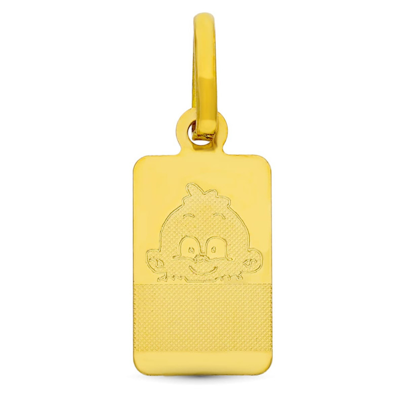 18K PLACA CHAPA ORO AMARILLO BEBE 16X8 MM