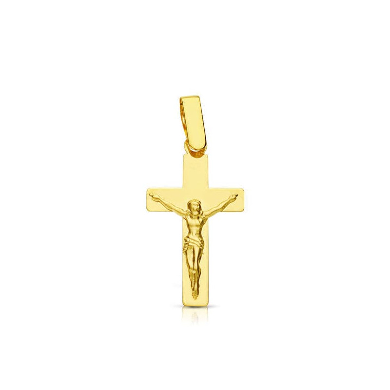 18K CRUZ ORO AMARILLO CON CRISTO. 22X13 MM