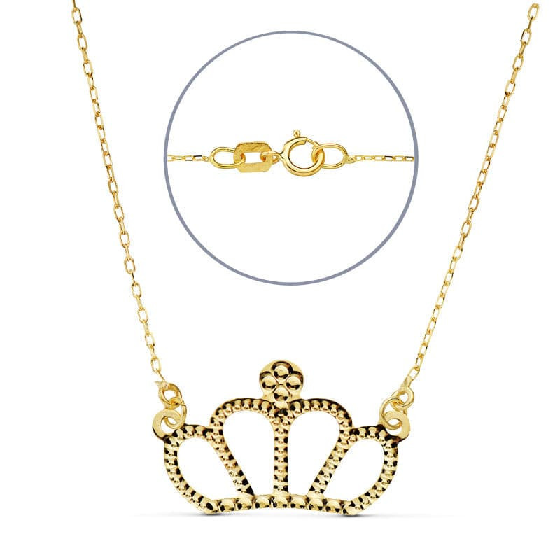 18K COLLAR ORO AMARILLO CORONA 12X8 MM 45CM