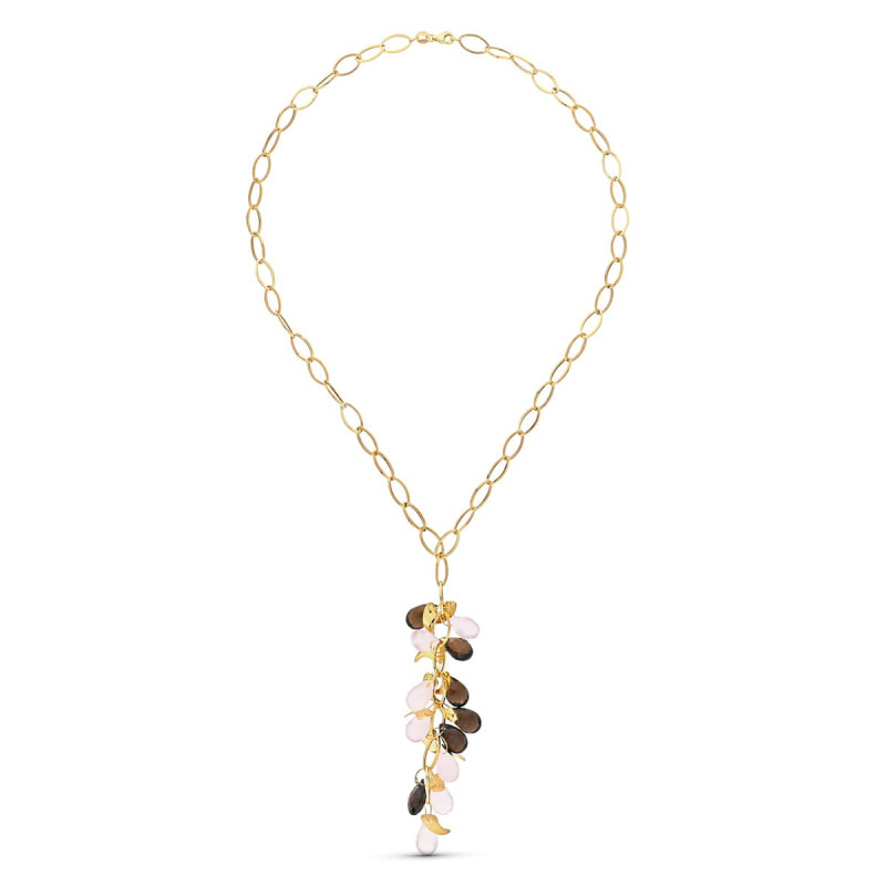 18K GARGANTILLA ORO AMARILLO PIEDRAS COLOR
