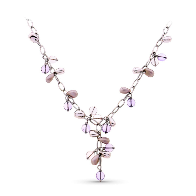 18K GARGANTILLA ORO BLANCO PIEDRAS