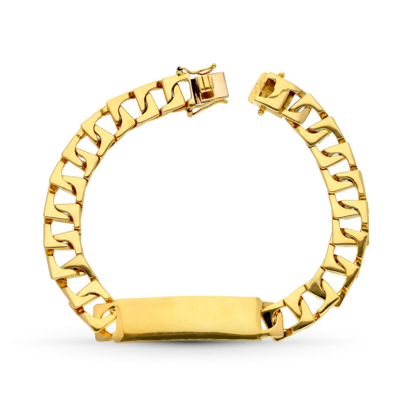 18K ESCLAVA ORO AMARILLO MACIZA 22 CM 9 MM