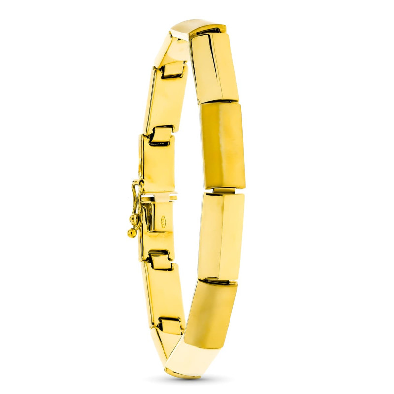 18K PULSERA ORO AMARILLO MATE Y BRILLO