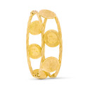 18K PULSERA ORO AMARILLO RIGIDA MONEDAS 18 MM
