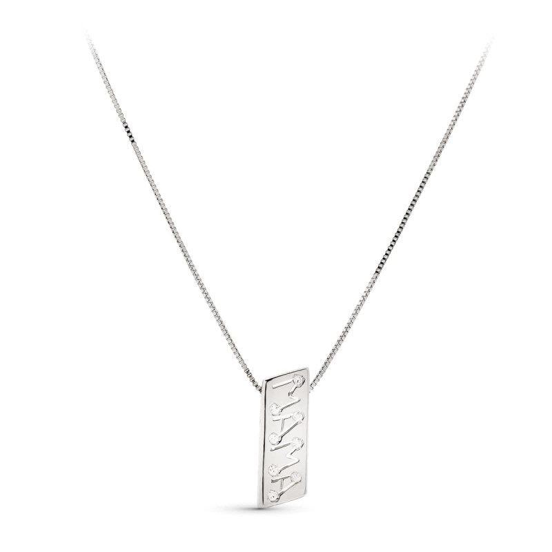 18K COLGANTE ORO AMARILLO MADRE RECTANGULAR CON CIRCONITAS