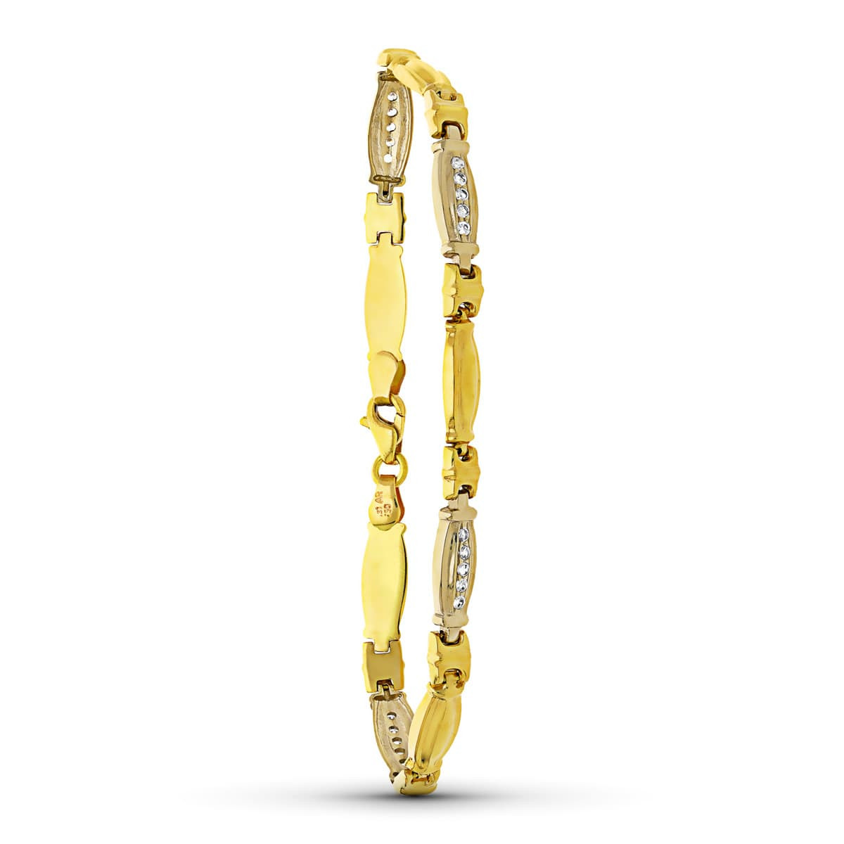 18K PULSERA ORO BICOLOR ESTAMPADA