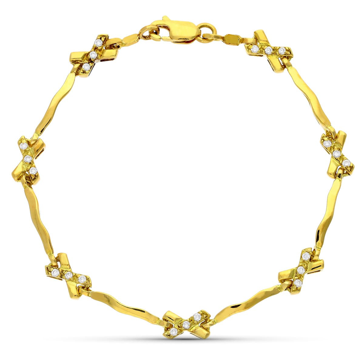 18K PULSERA ORO AMARILLO Y CIRCONITAS