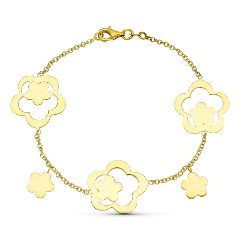 18K PULSERA ORO AMARILLO FLORES