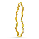 18K PULSERA ORO AMARILLO ONDAS ORO Y CIRCONITAS