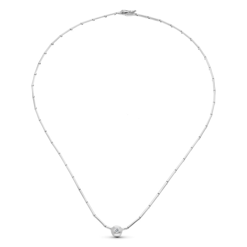 18K GARGANTILLA ORO BLANCO CHATON.