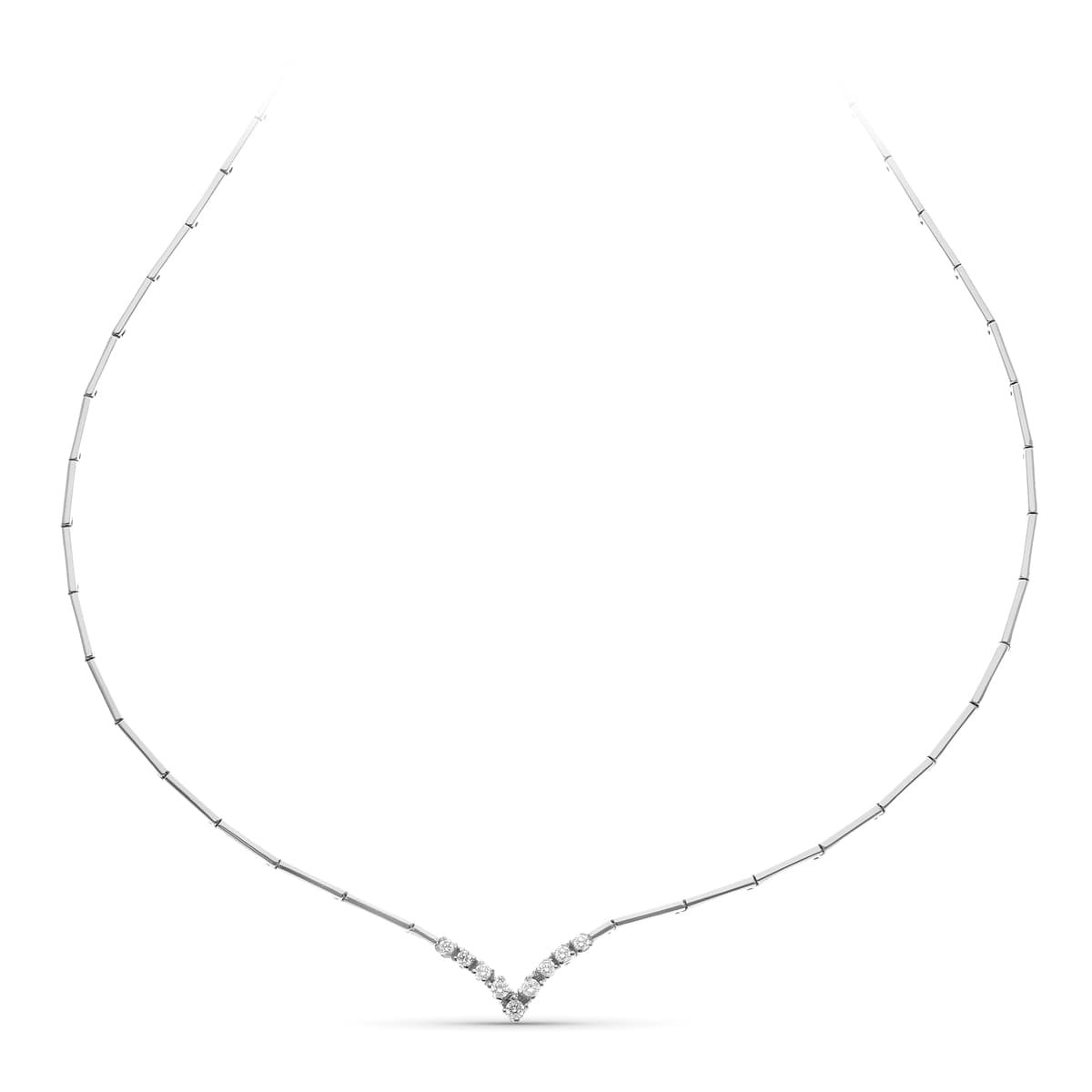 18K GARGANTILLA ORO BLANCO CENTRO CIRCONITAS