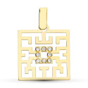18K COLGANTE ORO AMARILLO LASER Y CIRCONITAS