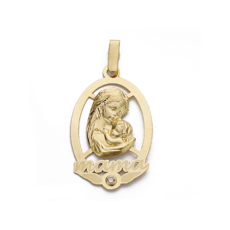 18K COLGANTE ORO AMARILLO MADRE LASER. 25X16 MM