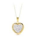18K COLGANTE ORO BICOLOR CORAZON CIRCONITAS
