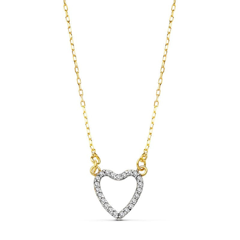 18K GARGANTILLA ORO AMARILLO CORAZON 10X10 MM 42CM