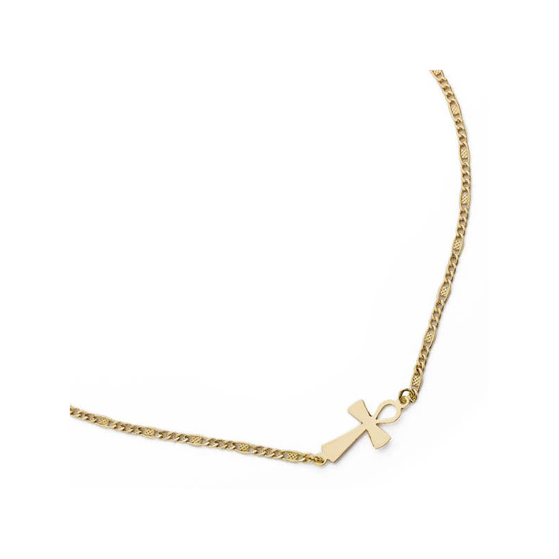 18K COLLAR ORO AMARILLO CRUZ DE LA VIDA 42CM