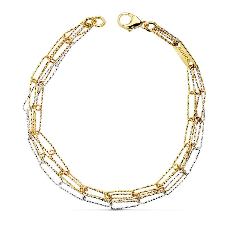 18K PULSERA TRICOLOR 19.5CM