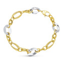 18k PULSERA ORO BICOLOR ESLABONES