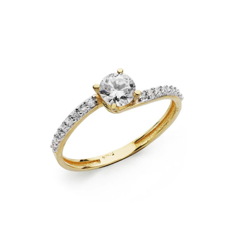 18K SOLITARIO ORO BICOLOR CIRCONITAS
