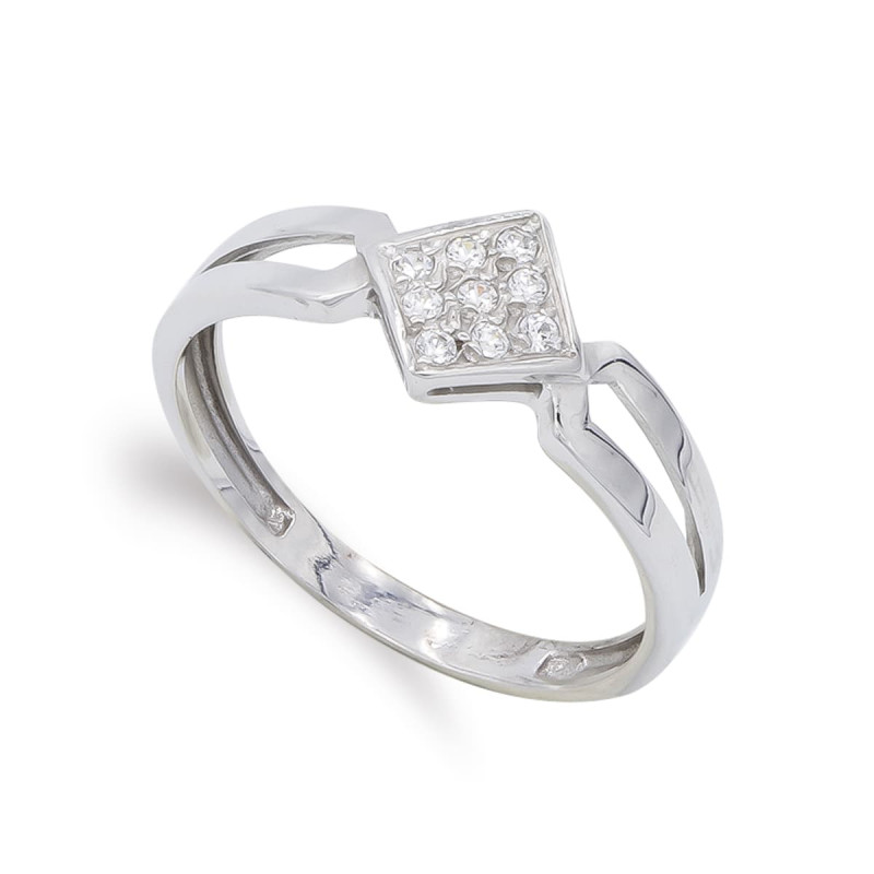 18K SORTIJA ORO BLANCO CON CIRCONITAS. ANCHO: 7,5 MM