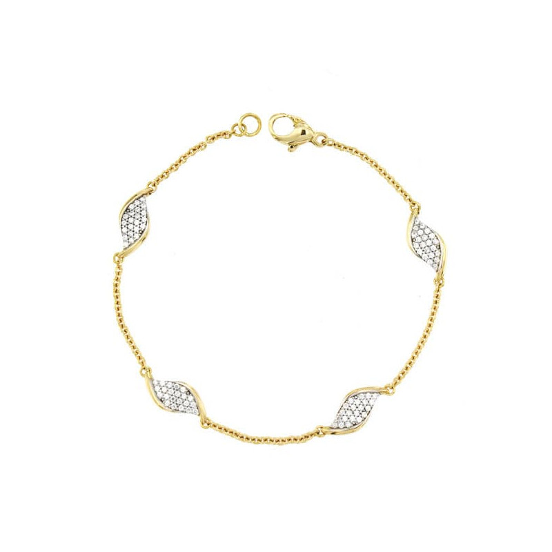 18K PULSERA BICOLOR CIRCONITAS