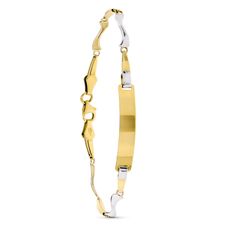 18K ESCLAVA ORO BICOLOR 18.5 CM
