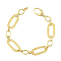18K PULSERA ORO AMARILLO ESLABONES HUECOS LONGITUD TOTAL 19.5 CM