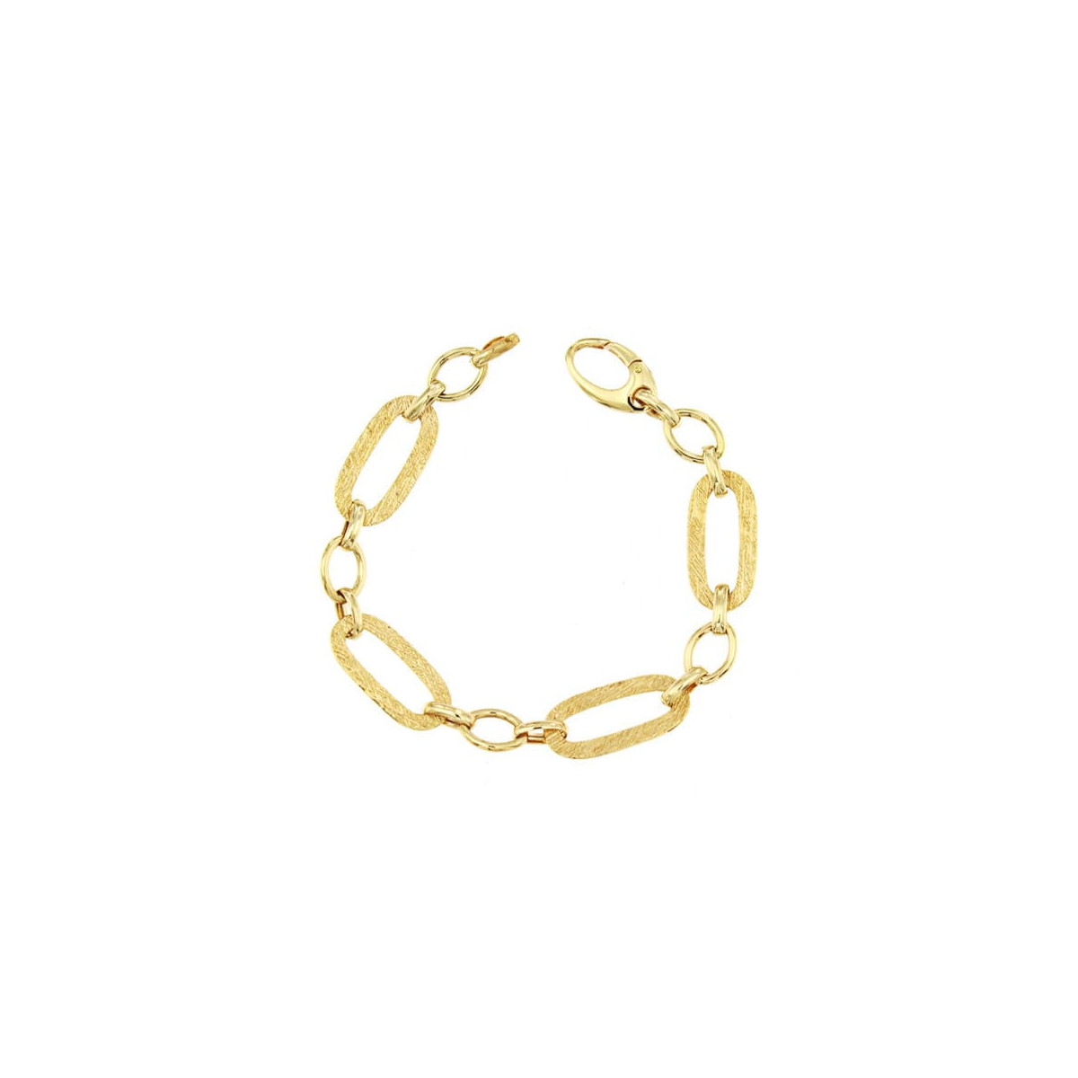 18K PULSERA ORO AMARILLO ESLABONES HUECOS LONGITUD TOTAL 19.5 CM