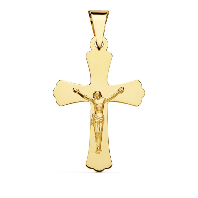 18K CRUZ ORO AMARILLO CON CRISTO 34X22 MM
