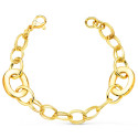 18K PULSERA ORO AMARILLO ESLABONES HUECOS ANCHO 16 MM LARGO 20CM PESO 8.90 GR