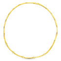 18K GARGANTILLA ORO AMARILLO MATE Y BRILLO CON CIRCONITA Y TRAMOS TALLADOS 45CM