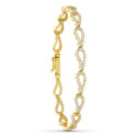 18K PULSERA ORO AMARILLO CIRCONITA ESLABONES 19CM