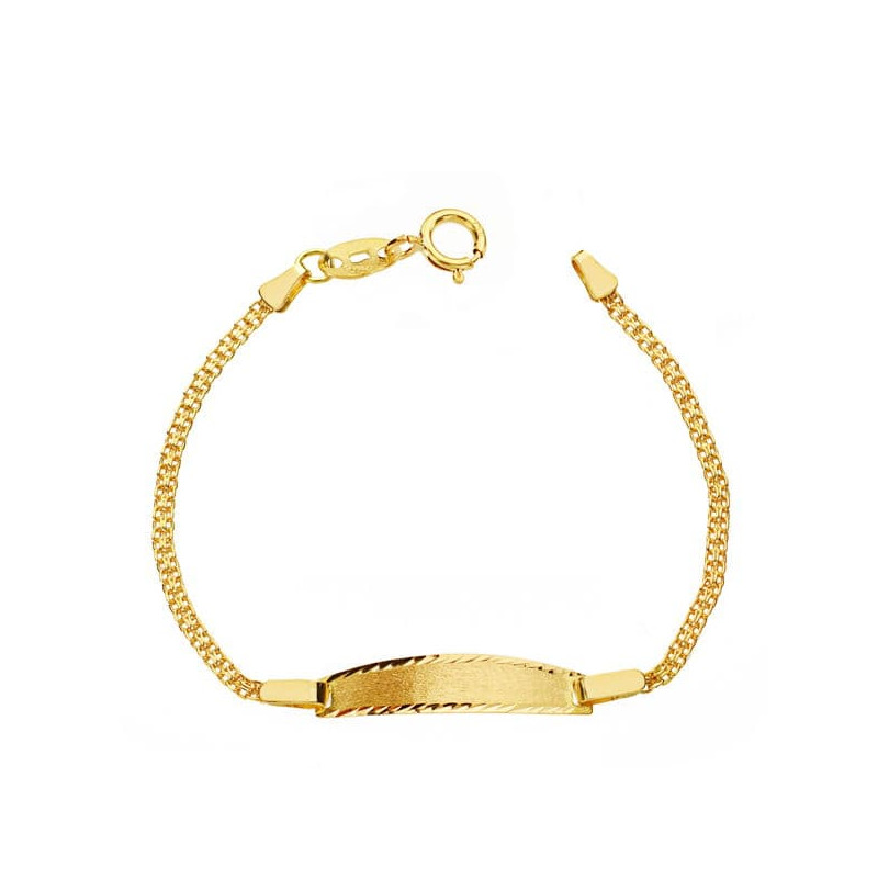 18K PULSERA ORO AMARILLO ESCLAVA CADENA BISMARK. 12CM