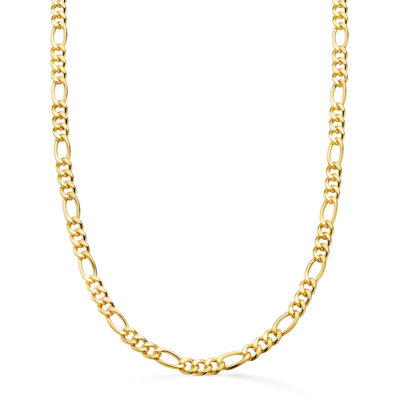 18K CADENA ORO AMARILLO HUECA ESLABON TIPO CARTIER ANCHO 4.5 MM LARGO 60CM