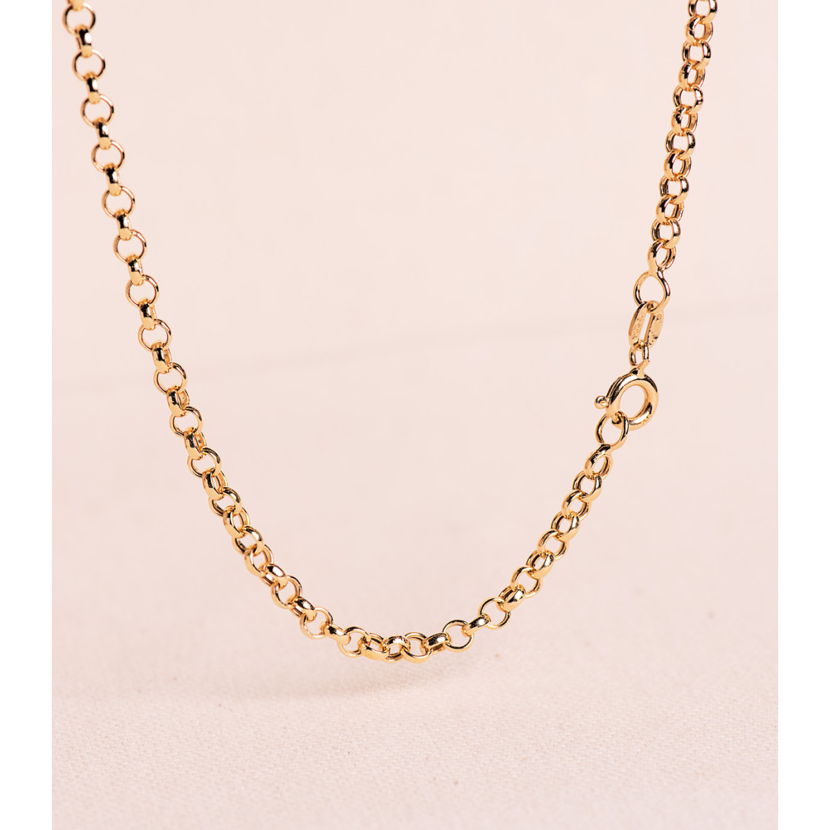 18K CADENA ORO AMARILLO ROLO HUECO ANCHO: 3 MM. LARGO: 50CM CIERRE REASA