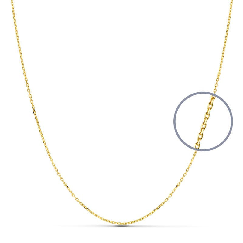 18K CADENA ORO AMARILLO MACIZA FORZADA 45CM 1 MM